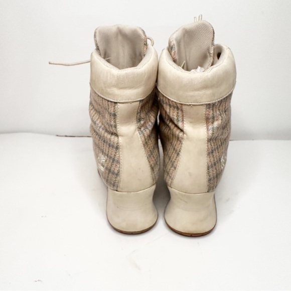 TIMBERLAND SUEDE AND PLAID FABRIC‎ BOOTS WEDGE SZ 7 - Picture 2 of 6